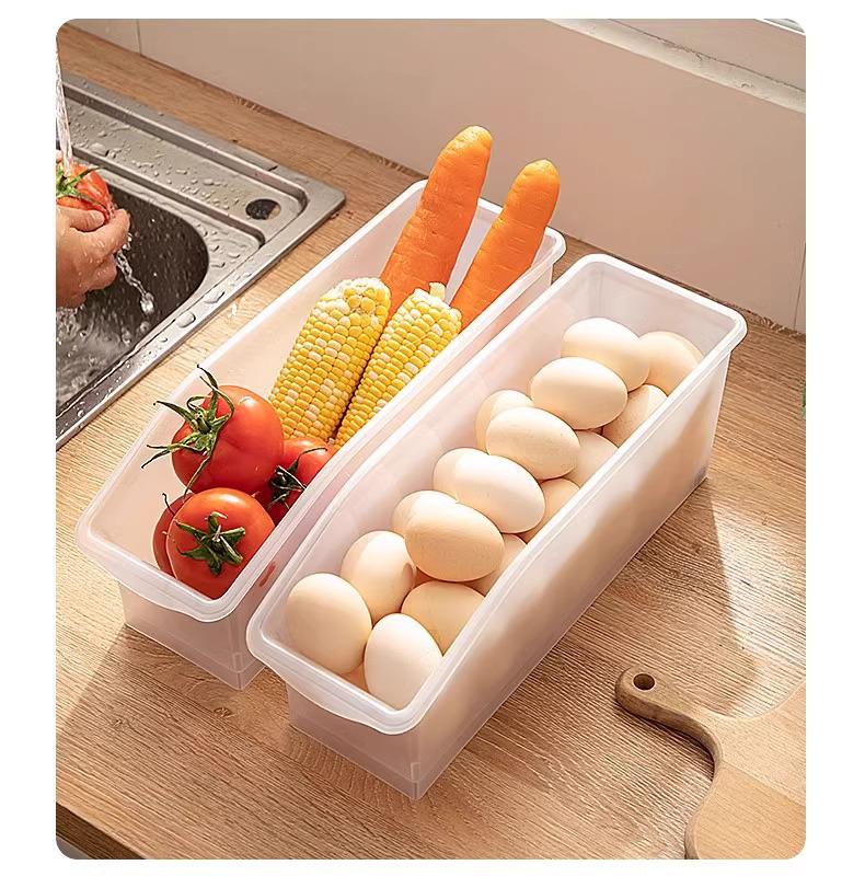 Egg & Beverage Dispenser Basket: Pull-Out Storage Box for Refrigerator & Freezer