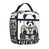 Самая продаваемая Тхэквондо Панда Все, что я хочу делать, это милый медведь Джинсовый стиль Холщовая сумка для обеда Ежедневная подготовка еды Дорожная сумка для обеда