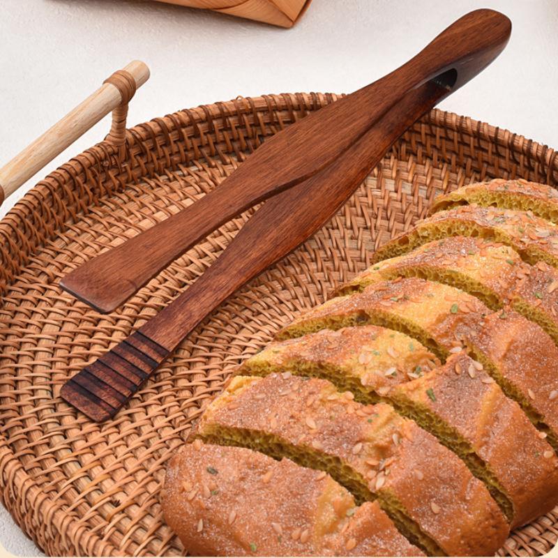 Wooden Bread Clip Kitchen Tongs Buffet Barbecue Clip Lengthened Multi-purpose Salad Food Clamp Kitchen Utensils
