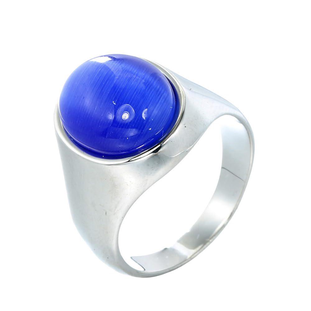 Женское модное кольцо с сапфиром - Кольцо из нержавеющей стали и титана с гальваническим покрытием и камнем