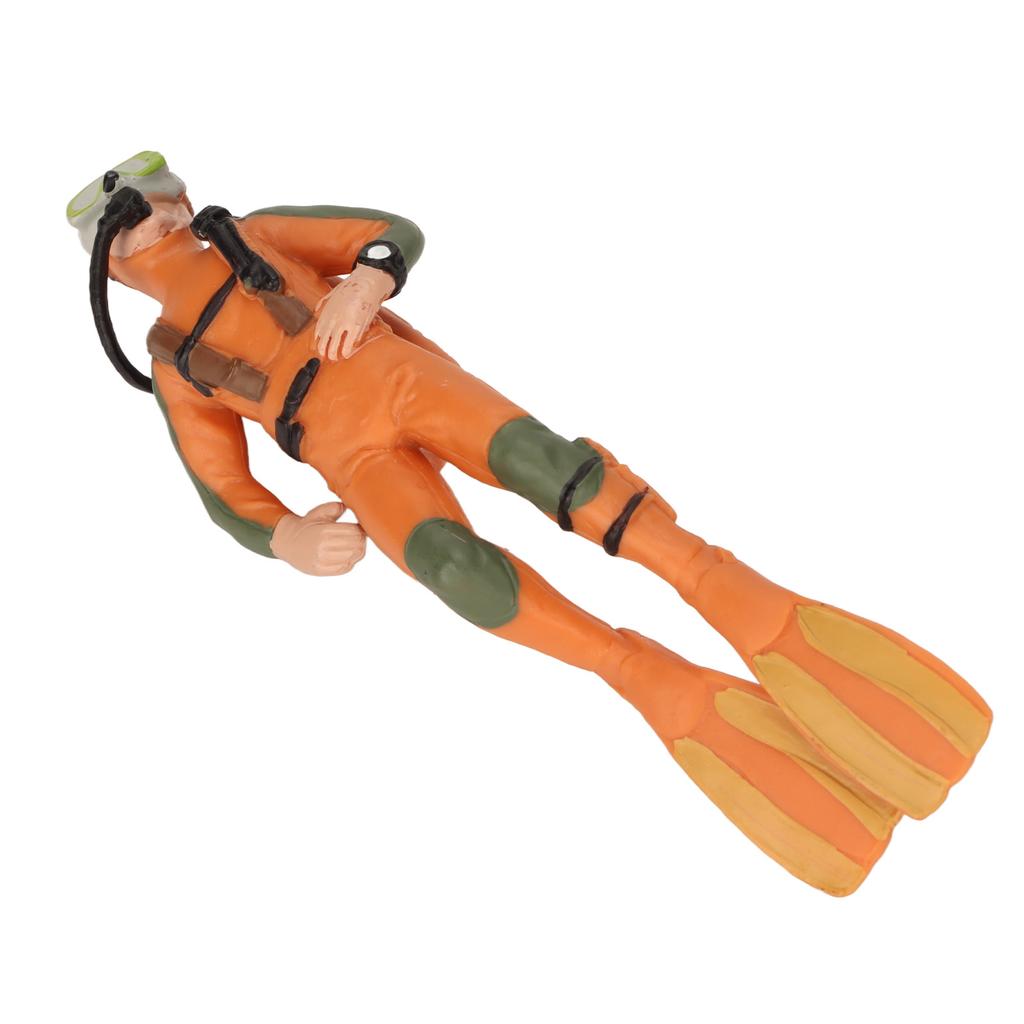 Fish Tank Diver Ornament Floating Simulation Swimming Posture Frogman Aquarium Landscaping Decoration Orange