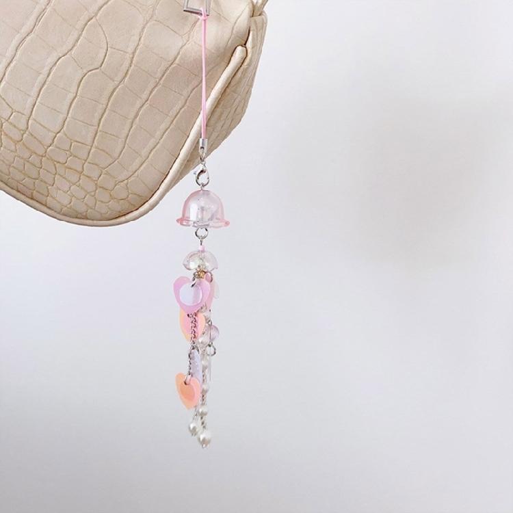 Dazzling Jellyfish Phone Charm Lanyard Cute Accessory for Keychain Bag Purse