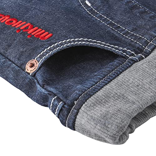 Miki House 10-3205-490 Брюки, Длинные брюки, Деним, Хикори, Логотип, Простые, Для мальчиков, Для девочек, Для малышей, Для детей, Детская одежда, Индиго, 130