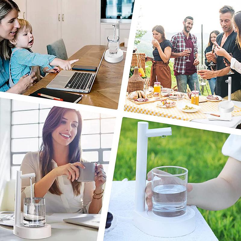 Настольный диспенсер для бутылок с водой, автоматические умные электрические диспенсеры для воды на 5 галлонов и универсальные бутылки, зарядка через USB, 7 уровней