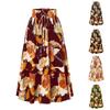 Женская модная плиссированная юбка с цветочным принтом и эластичным поясом из кружева