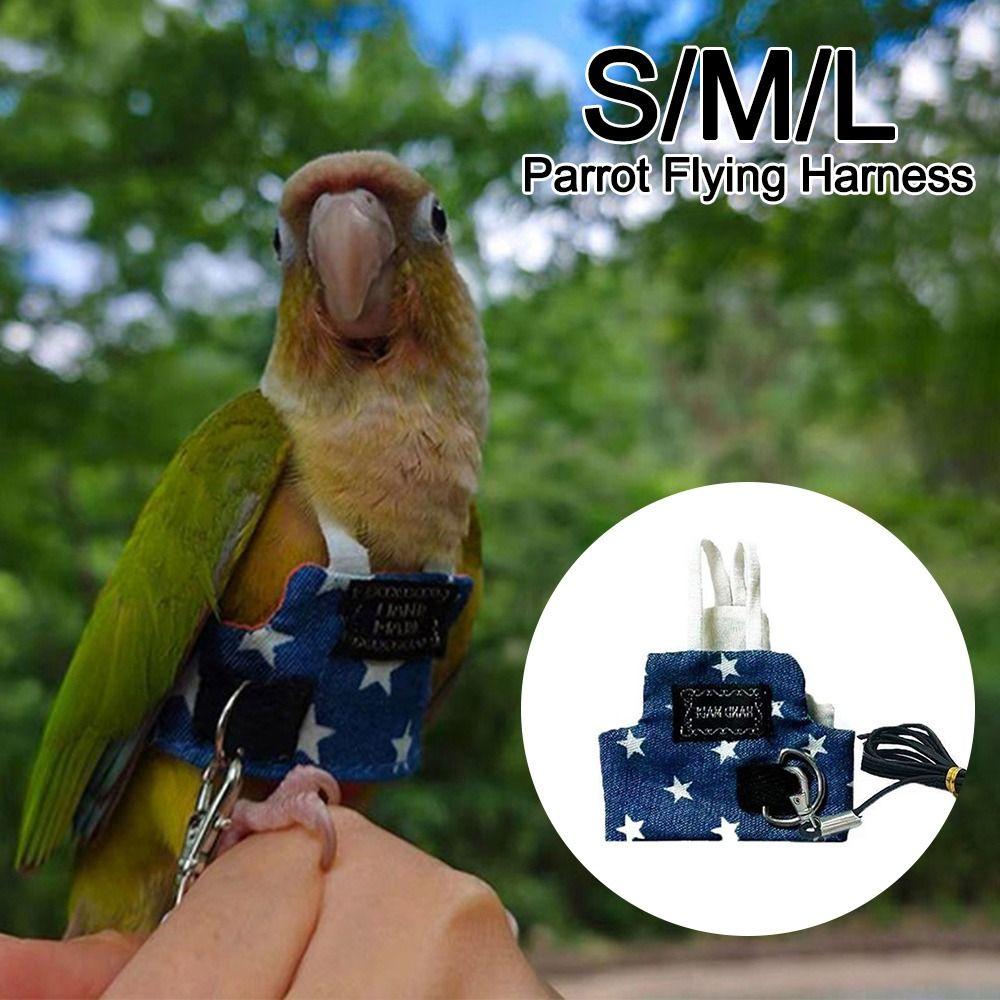 with Leash Parrot Flying Harness Cowboy Bird Walking Suit for Parakeet Outdoor Flying Training