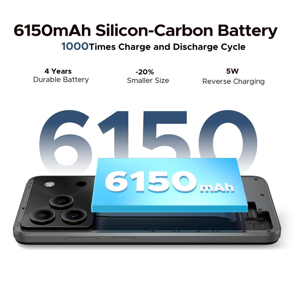 DOOGEE Note56 Pro Smartphone Android 16 32GB+128GB 6150mAh Battery 6.56'' 90Hz Screen Gemini AI NFC Widevine L1 Cell Phone