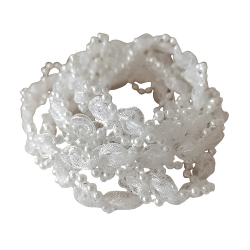 Lolita Lace Bead Ruffled Lace Fabric Pleated Edging Satin Ribbon Diy Baby Clothing Skirt Curtain Furniture Decoration Lace Trim