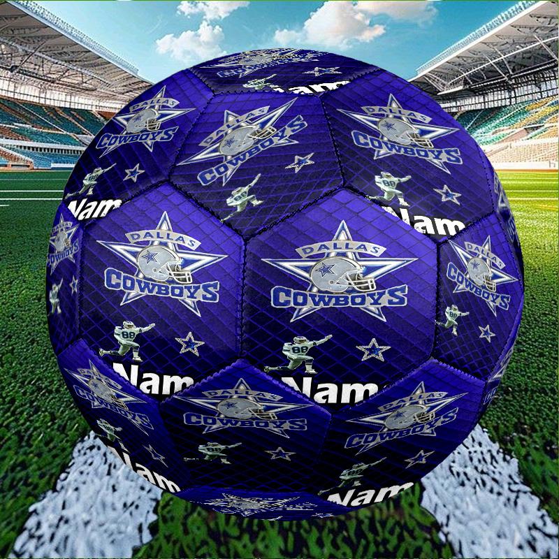 Custom Name Personalized Dallas Cowboys Print Size 5 Soccer Ball Training & Match Football, for Team, Kicking, Gift for Football