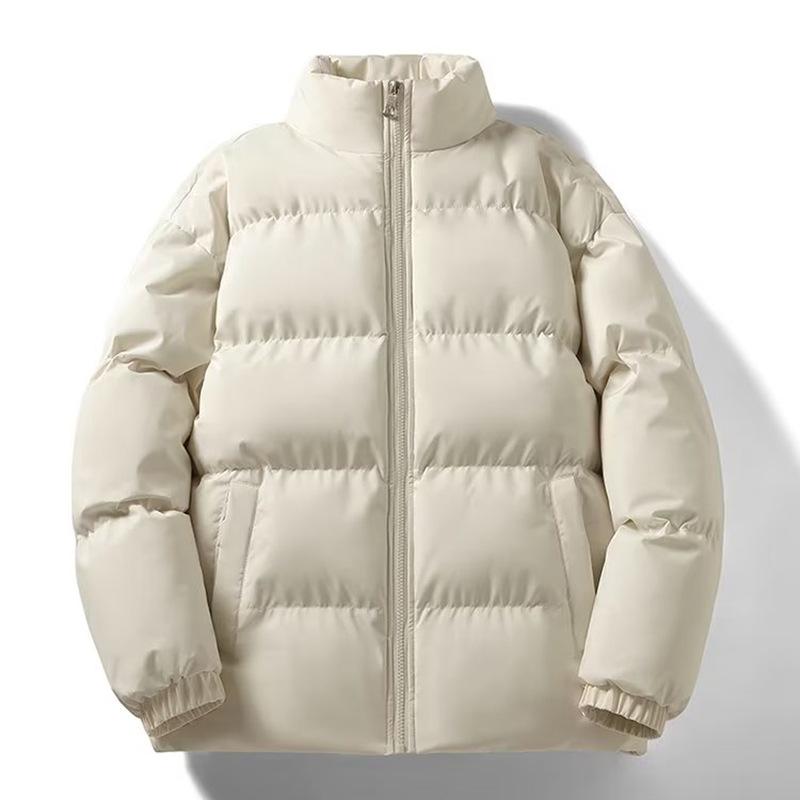 Мужская хлопковая куртка с высоким воротником и бархатной подкладкой, зимнее однотонное пуховое пальто для пар