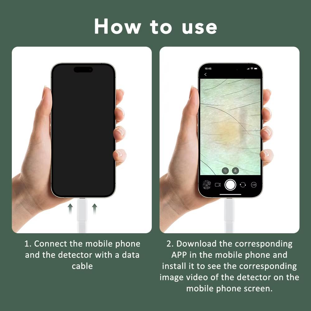 Многофункциональный детектор волосяных фолликулов кожи головы, визуальный анализатор кожи, увеличительное стекло, дерматоскоп, подключение к телефону и планшету