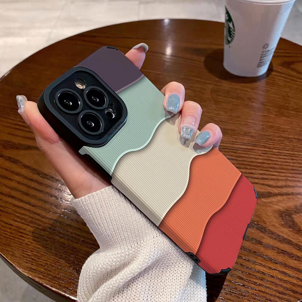 Модный силиконовый чехол для телефона с градиентной волной для iPhone 13 12 11 15 Pro Max 13 Mini SE 7 8 Plus X XS XR кожаный противоударный чехол