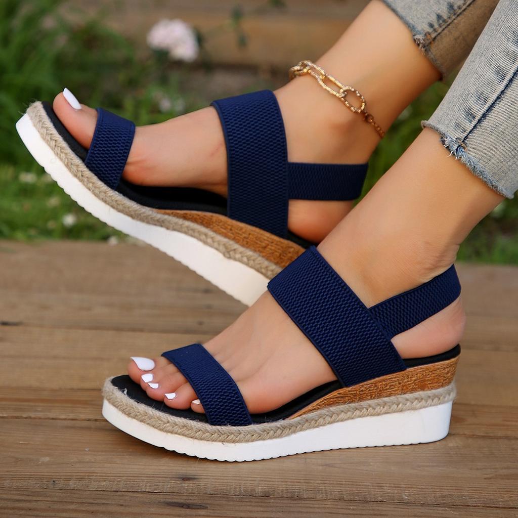 Women's Chunky Sandals Summer 2024 Designer Thick Sole Wedge Heels Shoes for Women Hollow Out Platform Gladiator Sandalias Mujer