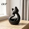 Abstract Cat Line Art Shape 3D Printed Storage Tray, Matte Finish Decorative Desktop Multipurpose Plate Durable PLA Ornament for Bedroom Dressing