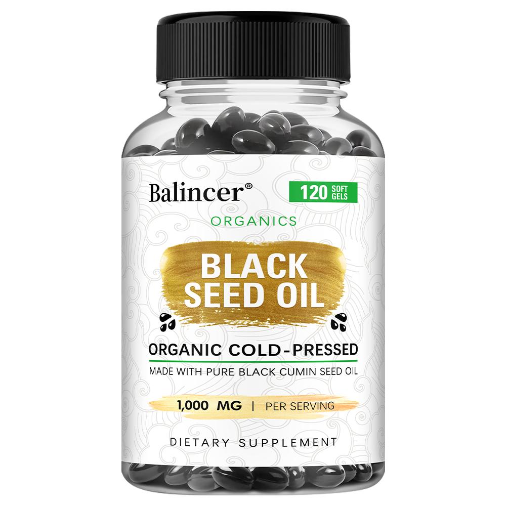 Balincer Black Seed Oil Softgels, 1000mg, 120 Count, Organic Cold-Pressed