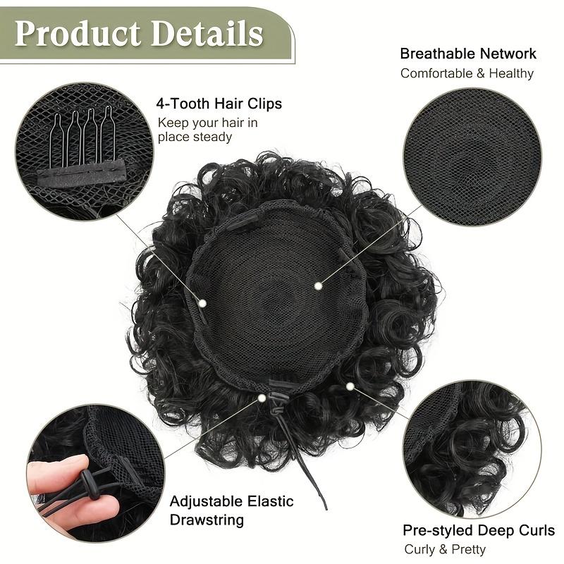 Небрежный пучок, эластичный шнурок, накладные волосы, короткие кудрявые резинки для волос, хвост, синтетические наращивания для женщин, для ежедневного использования, для вечеринок