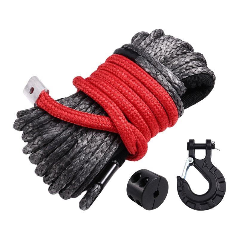 AB61-For ATV Forged Winch Hook Synthetic Winch Rope Line String Cable Rope For Car Outdoor Accessories