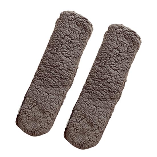 Warm Fluffy Socks Winter Thickened Fuzzy Socks with Elastic Cuffs Solid Color Cozy Sleeping Socks for Indoor Lounging Sleeping