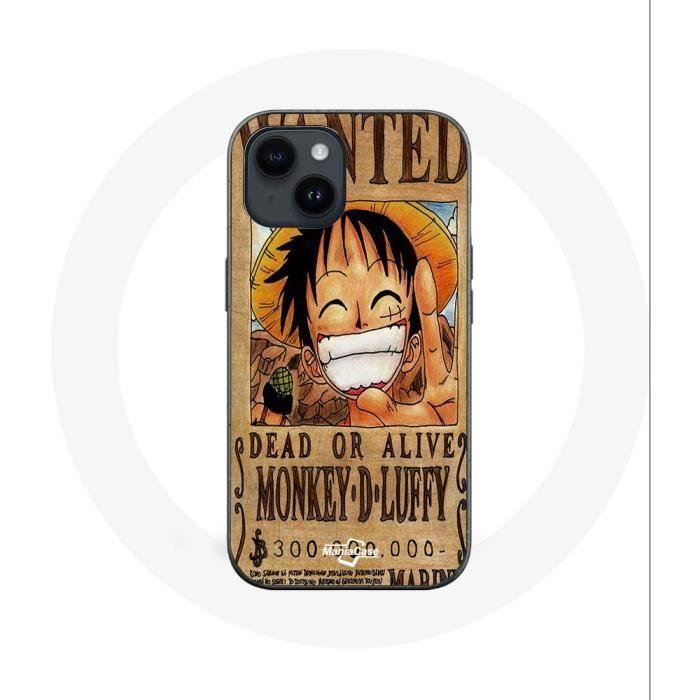 Coque - Maniacase - Iphone 14 Plus - One Piece wanted Luffy - Souple - Noir
