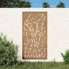 VidaXL Garden Wall Decoration 105x55 Cm Corten Steel Leaf Design 824475
