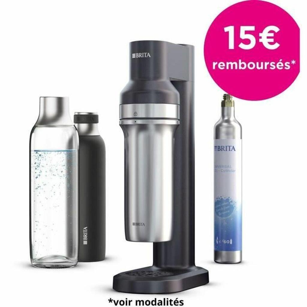 Brita sodatrio sparkling water maker 1.0L glass 0.65L stainless steel Black