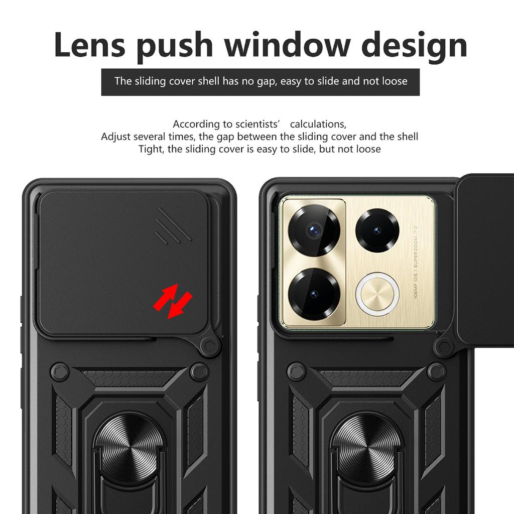 For Infinix Note 40 Pro 4G/Note 40 Pro 5G/Note 40 Pro+ Cell Phone Case Slide Lens Guard PC+TPU Back Cover