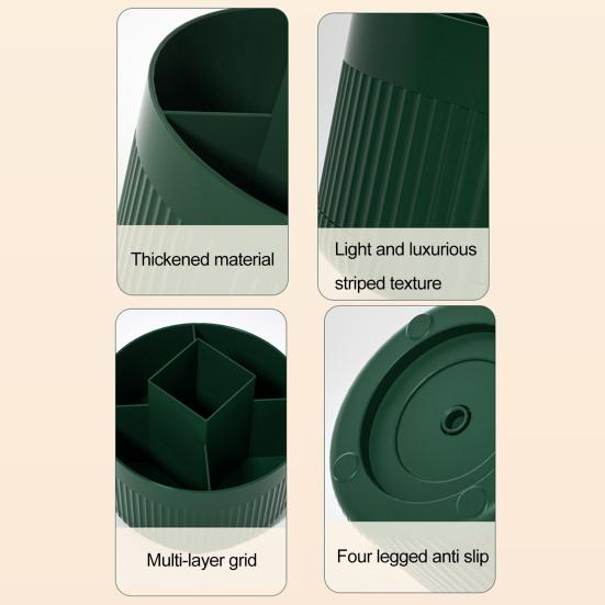 Ящик для хранения косметики на столешнице, поворотный стол на 360 градусов, большая вместимость, 5 отделений, многофункциональная кисточка для макияжа, органайзер для губной помады, держатель-контейнер