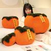 20Cm Fluffy Persimmon Long Plush Pillow Stuffed Fruit Simulation Plushie Back Support Head Support Cushion Gift
