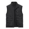 Men's Outdoor Leisure with Plush, Thick Stand Up Collar, Warm Double-sided Vest, Large Size, Autumn and Winter Vest