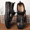 Fashion Summer Sandals Leather Breathable Men Beach Shoes Luxury Outdoor Casual Sandals Man Wading Shoes Non-slip Comfort Slippers