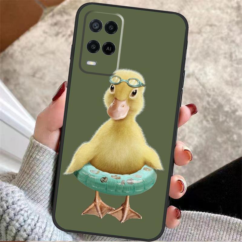 Милый Мультяшный Чехол-Утка Для Oppo A38 A74 A94 A54 A18 A58 A78 A98 A80 A60 A40 A96 A76 A16 A15 A17 A57 A77 A5 Pro