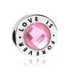 925 Silver Blue Pink Zircon Pendant for DIY Bracelet Necklace Fashion Jewelry Gift Beautiful Trinkets