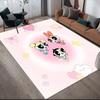 Противоскользящий напольный коврик из коллекции Powerpuff Girls, прямоугольный, для гостиной, игровой зоны и спальни.