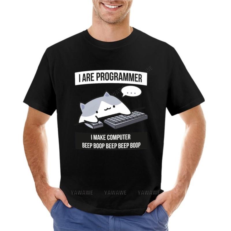 Unisex Tshirts Boys White Black Tops I Are Programmer (Cat Programmer) Tshirt Anime Clothes Sports Fan Tshirts Unisexs T Shirts
