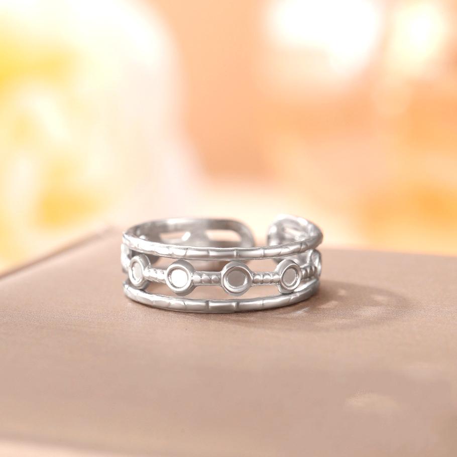 Кольца из нержавеющей стали, простые геометрические модные винтажные изящные регулируемые открытые кольца для женщин, ювелирные изделия, подарки на свадьбу, новые модные