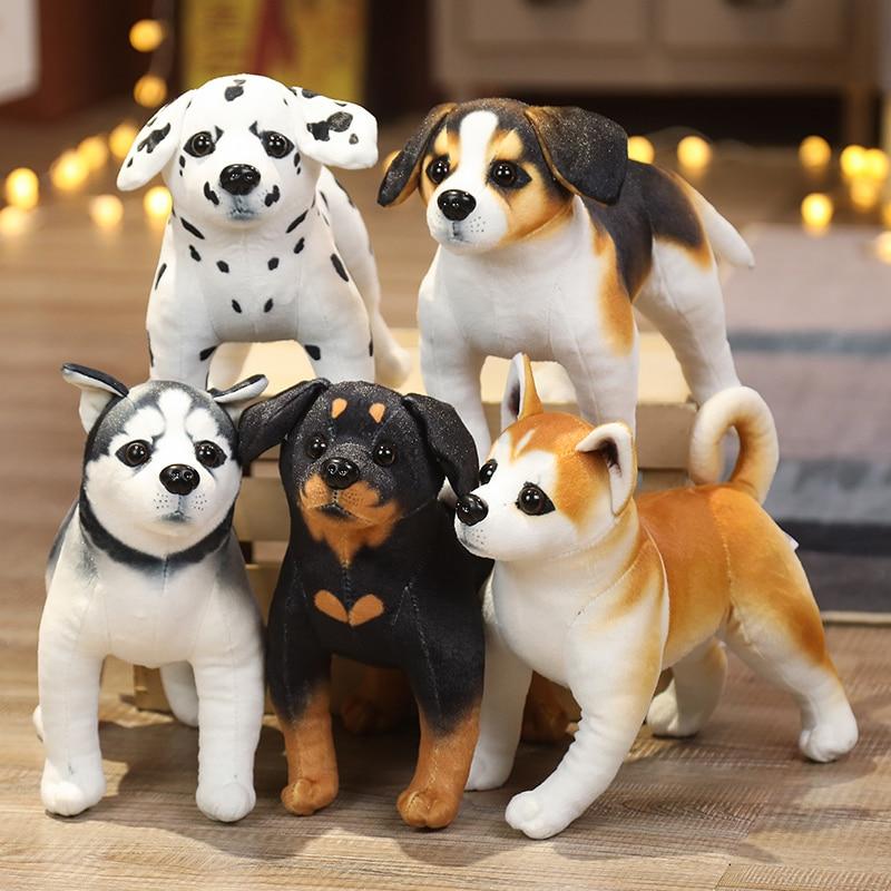 Simulation Cute Dog Plush Toys Lovely Husky Akita Rottweiler Animal Dog Dolls Stuffed Soft Toys for Kids Boys Xmas Gift