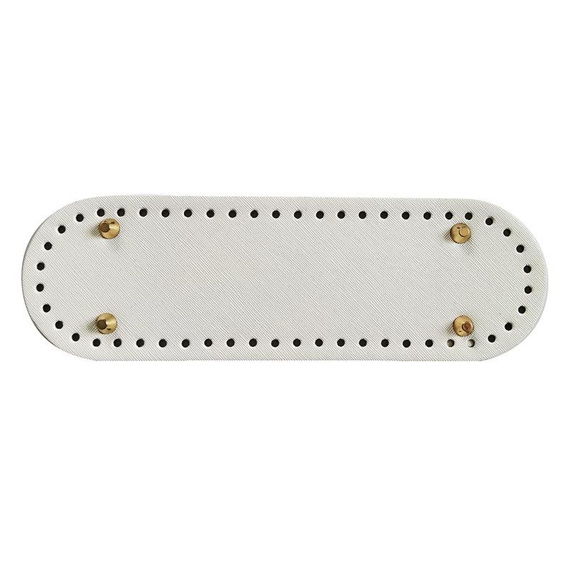 "Сумка крючком 8x26": Овальная сумка ручной работы из шерсти с кожаным дном.