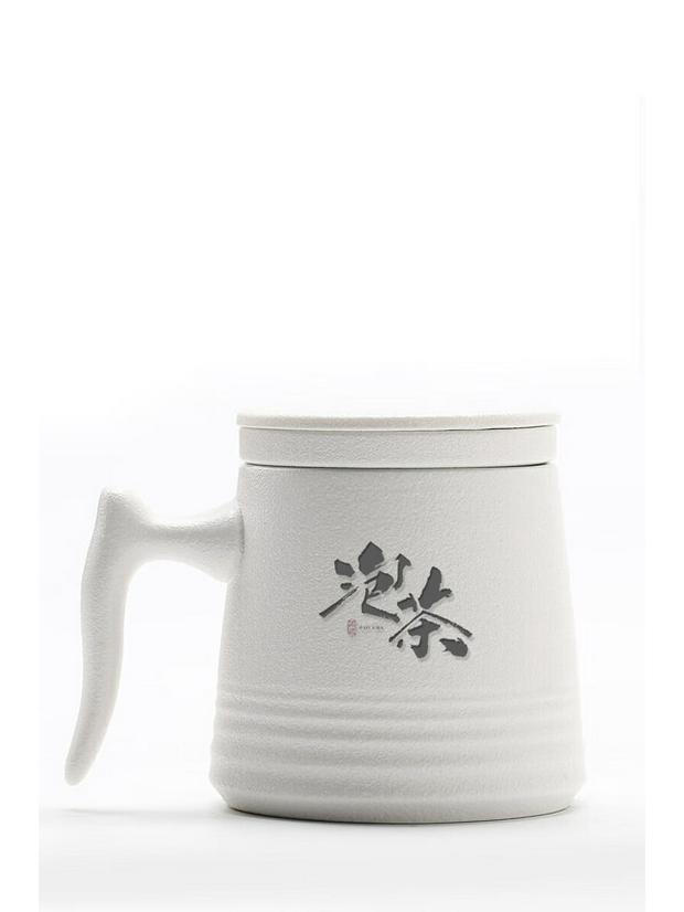 Ceramic Tea Infuser Mug with Wooden Handle