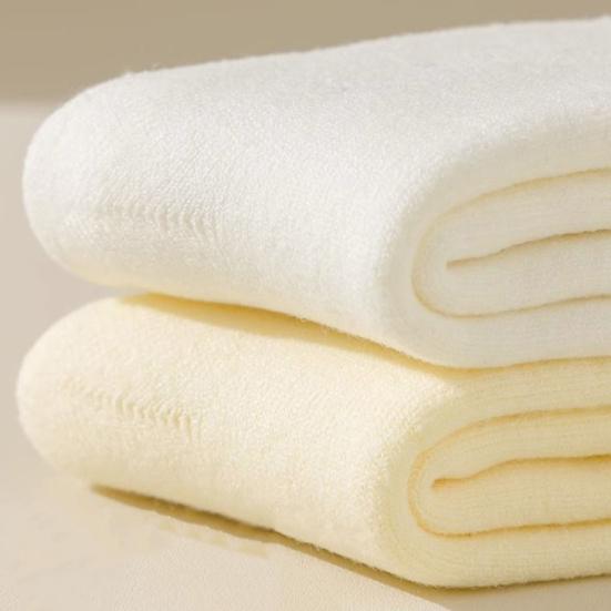 1 пара женских зимних носков однотонные с рубчатыми манжетами, утолщенная плюшевая подкладка, носки для сна, осень-зима, для повседневной носки