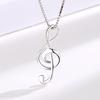Элегантное ожерелье с подвеской в виде музыкальной ноты из серебра 925 пробы - корейский дизайн «Ритм любви»