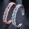 CMM Luxury AAA Zirconia Rose Golden Color Open Cuff Bangle