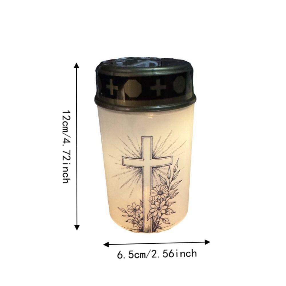 Rainproof Solar Grave Light Solar Sensor Waterproof Candle Memorial Light Long-last Lighting Decorative 1