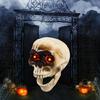 Animated Talking Skull with Moving Mouth Terrifying Halloween Parties Accessories Home Decoration for Window and Door