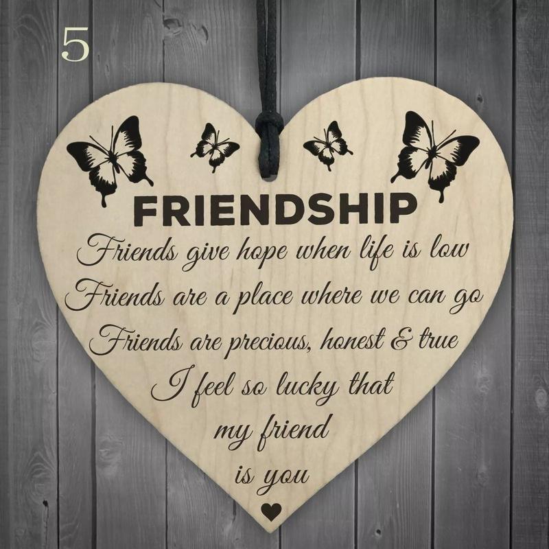 14 Style Wooden Hanging Gift Pendant Family Friendship Love Sign Wine Tags Decor