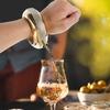 Stainless Steel Diamond Bracelet Hip Flask for Women 3.5 Oz Round Electroplated White Wine Bottle Bracelet Hip Flask