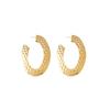 Oval Hollow Hammer Pattern Gold Color Geometric Pendant Earring for Women Fashion Personality Brincos Wedding Jewelry