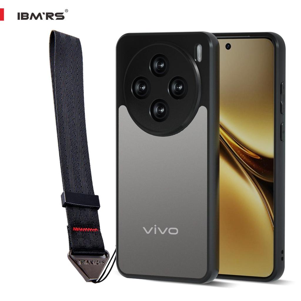 (В комплекте ремешок на запястье)Чехол IBMRS для VIVO X200 Pro mini, ультратонкий, ультрагладкий, приподнятые края защищают камеру и экран - черный камуфляж