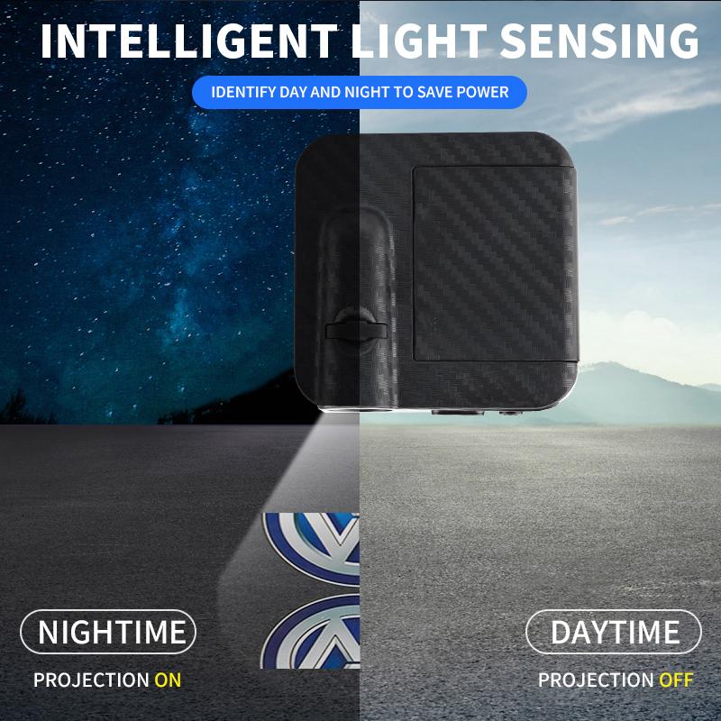 VW GTI GOLF Car Stickers Car Logo LED Wireless Courtesy door projector Shadow Light Auto For Volkswagen VW Line MK6 MK7 MK8 Car 