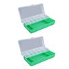 2 шт. Водонепроницаемый ящик для снастей Органайзер для рыболовных снастей Коробка для приманок Зеленый