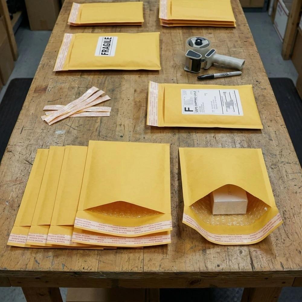 10PCS Self-Seal Kraft Paper Bubble Envelopes Thicken Waterproof Bubble Mailers Different Specifications Anti-fall Shipping Bags